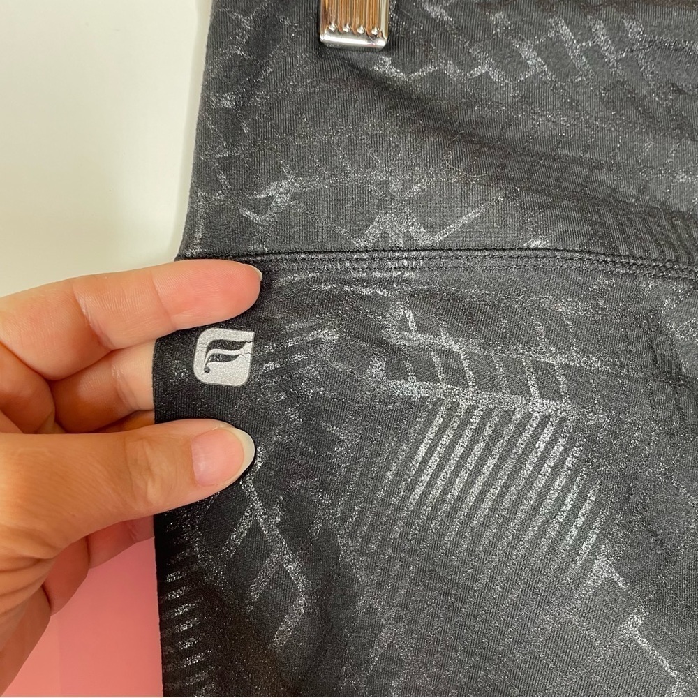 Fabletics Full Length‎ Black Geometric Design Leg… - image 3